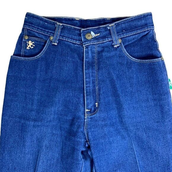 Vintage Braxton High Waist Denim Jeans 24 Blue Dark Wash Tapered Leg Stretch - Picture 2 of 5